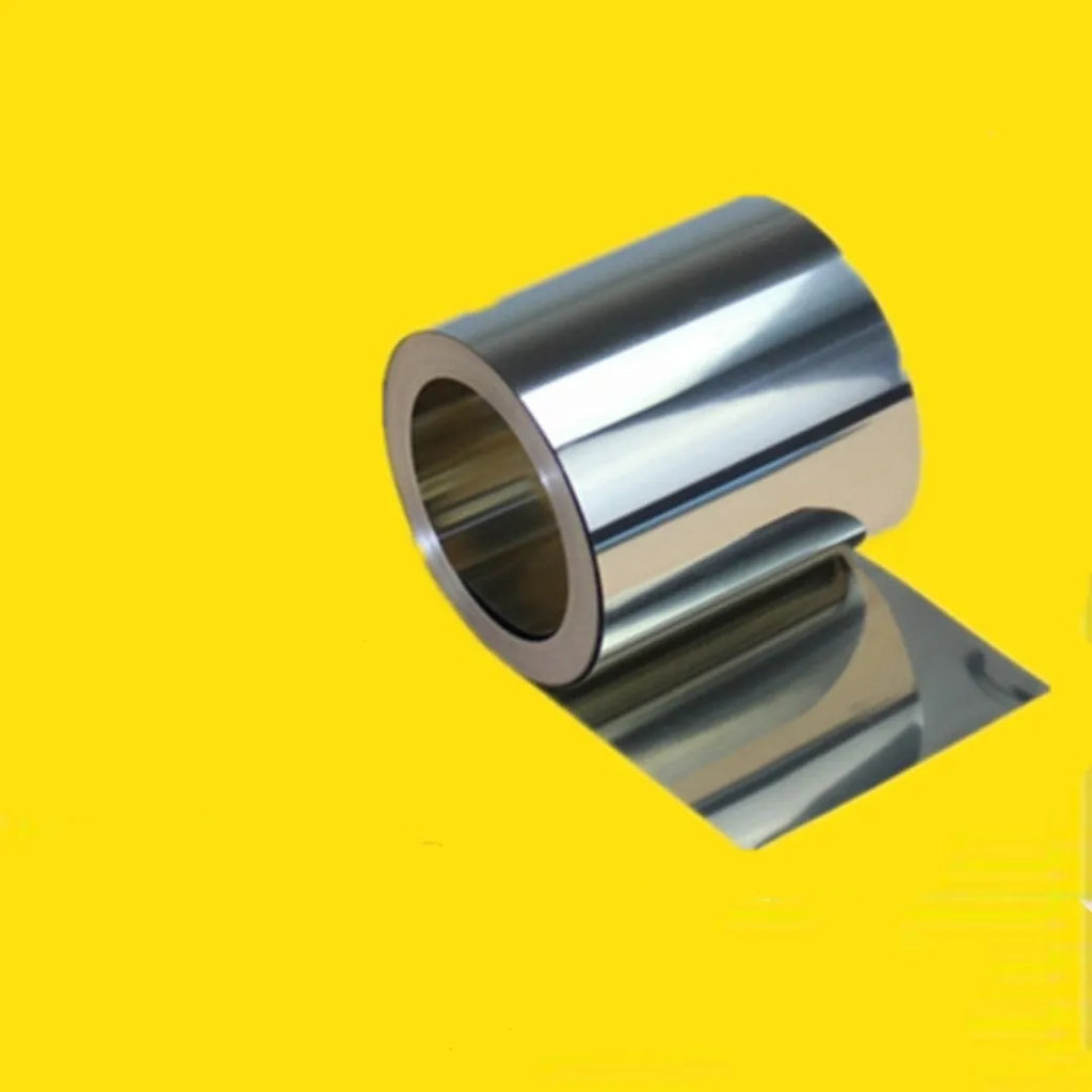 Roll of 304 stainless steel strip with leather finish for automotive detailing and trim.
