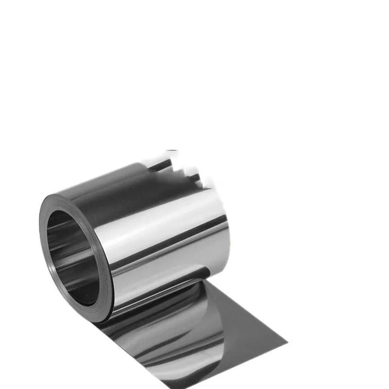 Roll of 304 stainless steel strip with leather finish for automotive detailing and trim.