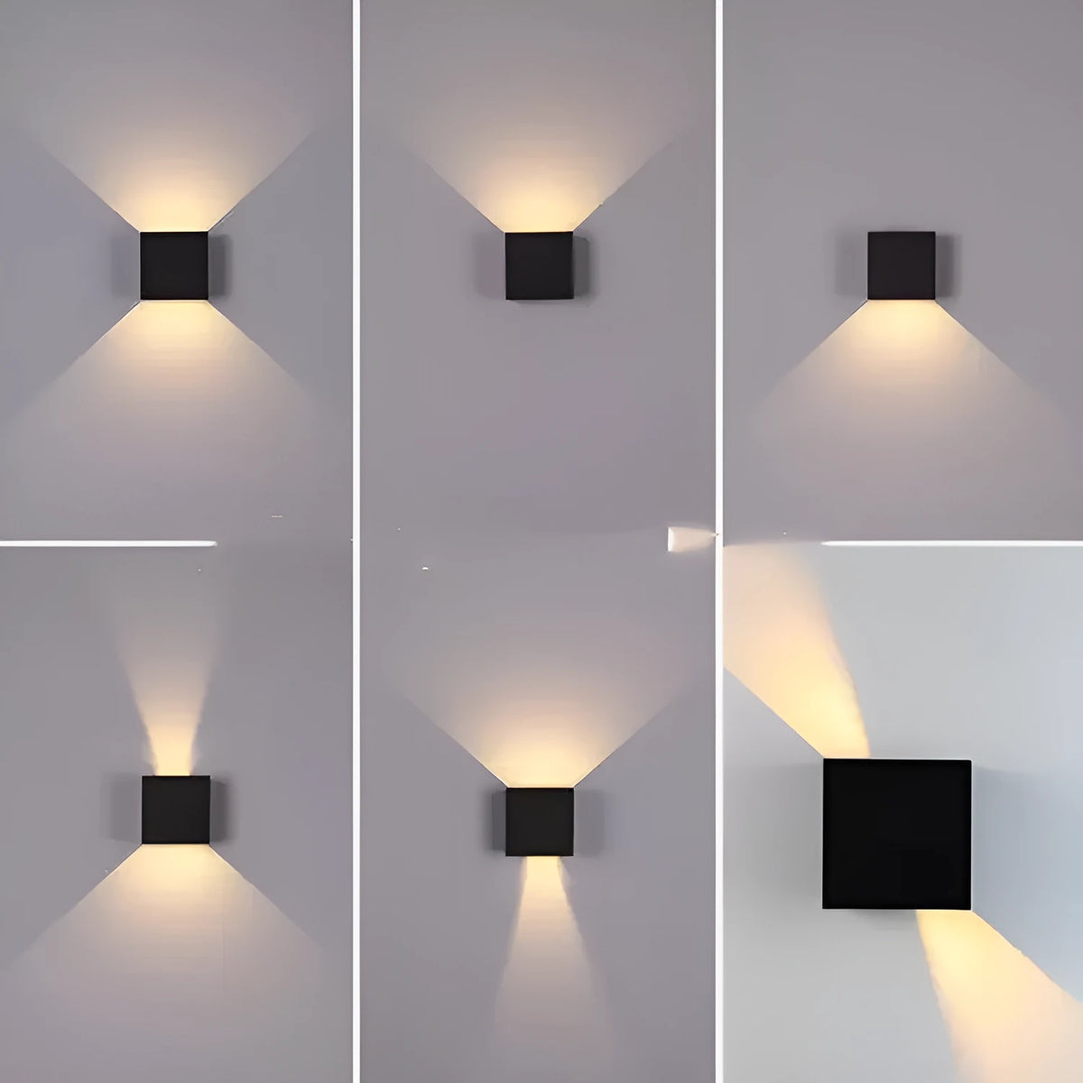 Black adjustable colour temperature aluminium indoor corridor wall lamp mounted on a wall