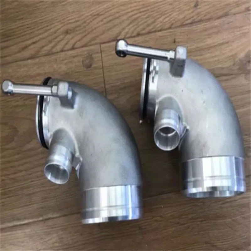 Aluminium alloy 90 degree turbine tube elbow for automotive turbo installations