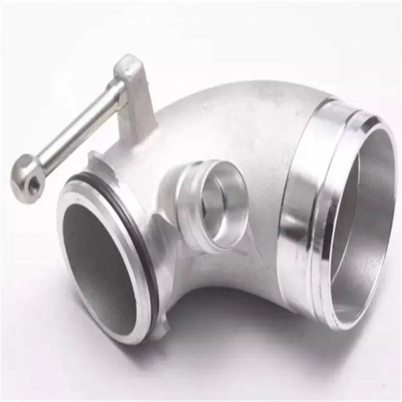 Aluminium alloy 90 degree turbine tube elbow for automotive turbo installations