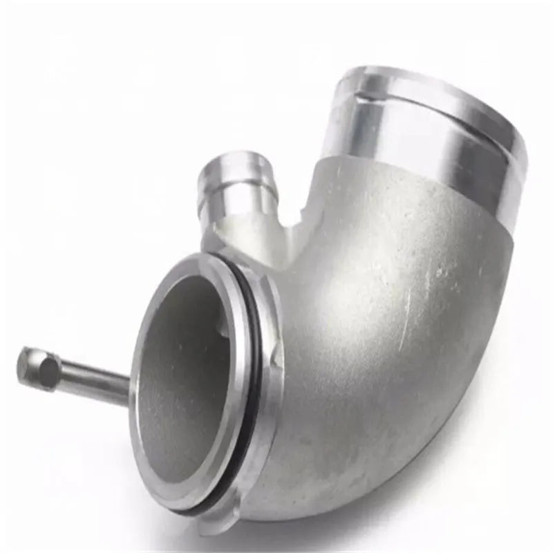 Aluminium alloy 90 degree turbine tube elbow for automotive turbo installations