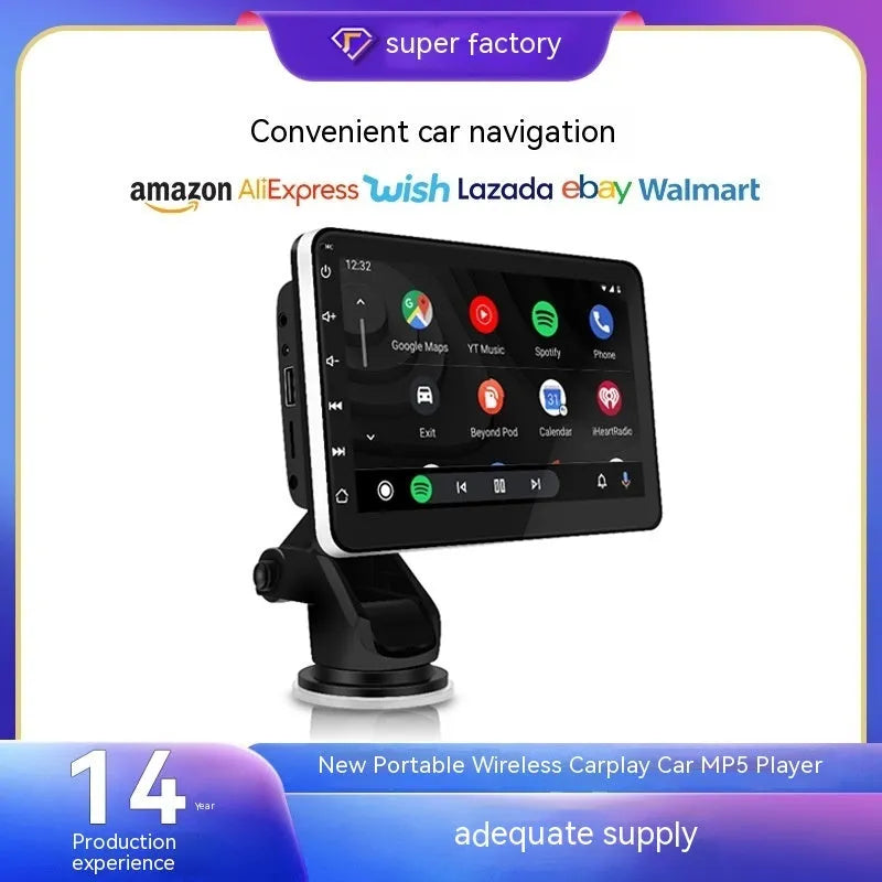 7 inch wireless Carplay reversing image car GPS navigator with universal mounting brackets