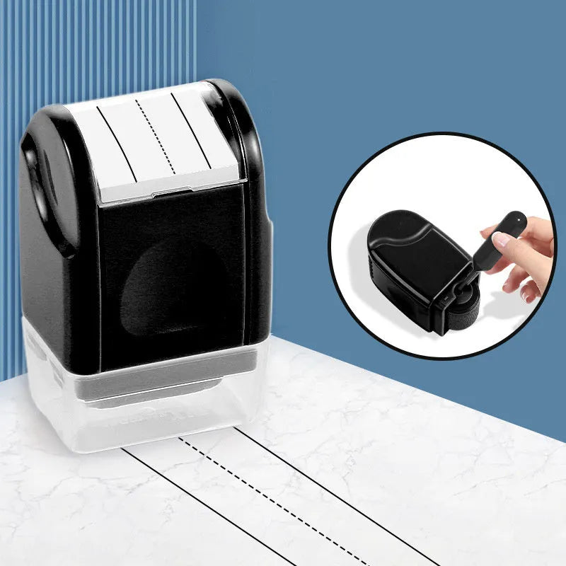 Rectangular plastic roller seal for creating English handwriting lines in seven colour options