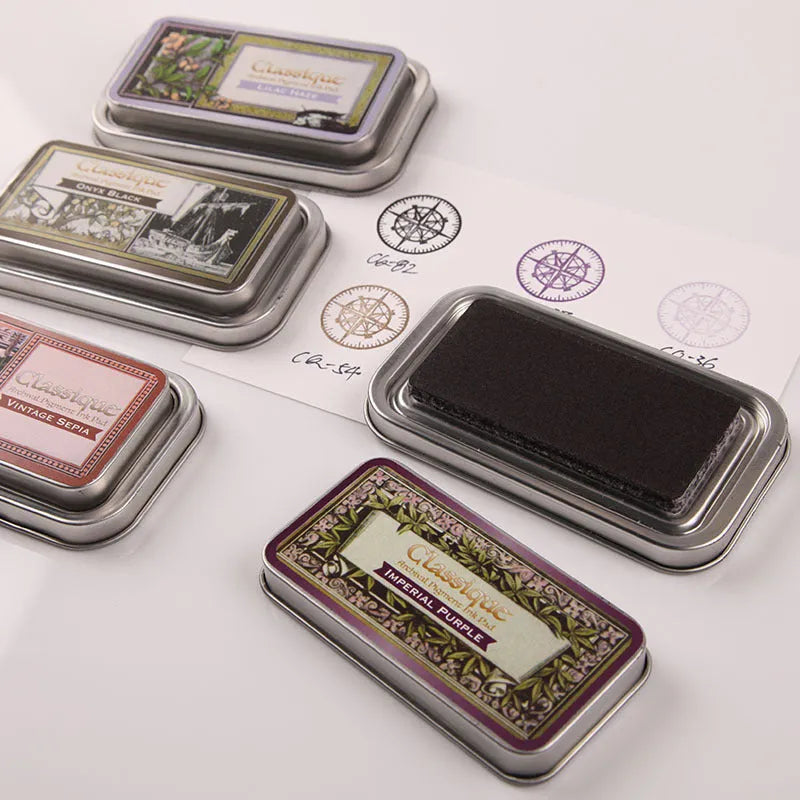 Rectangular rubber stamp ink pad in five colours for DIY stamping projects