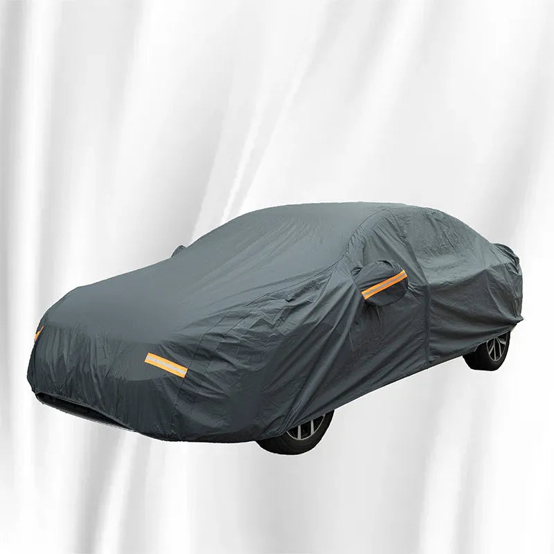 Grey thickened PVC chemical fibre car cover for Volkswagen vehicles with rainproof and sun protection