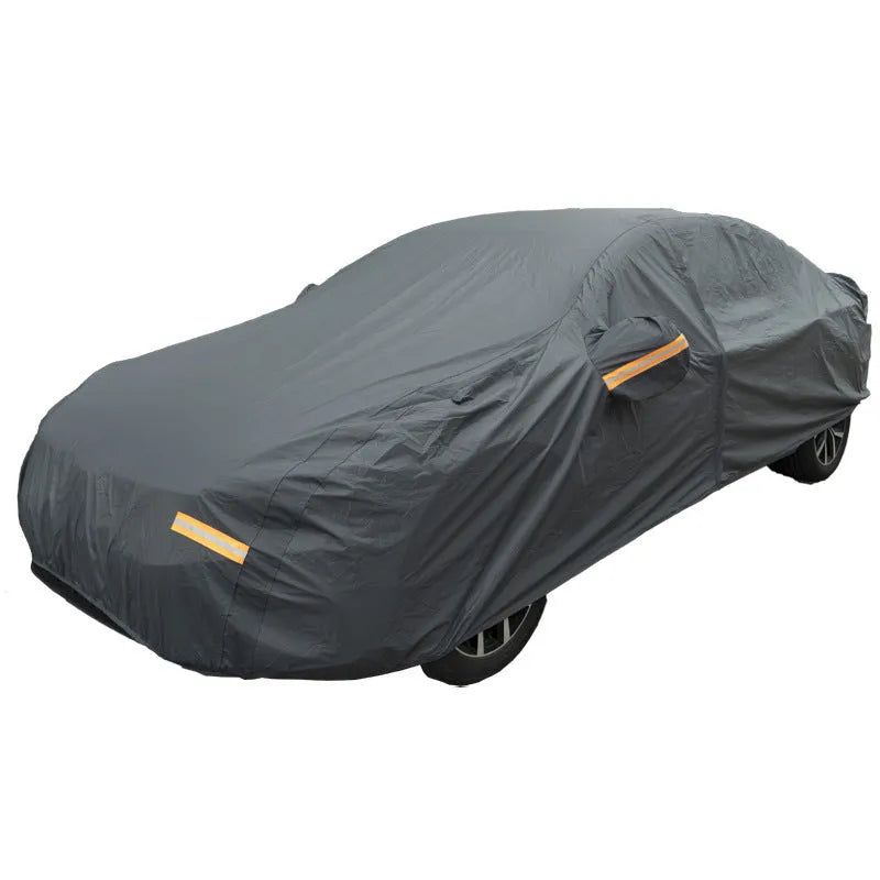 Grey thickened PVC chemical fibre car cover for Volkswagen vehicles with rainproof and sun protection