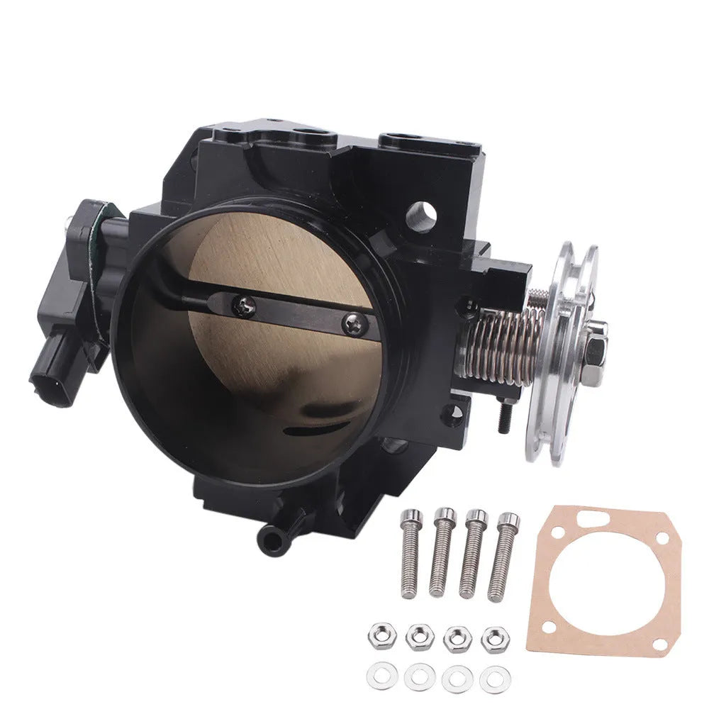 Aluminium throttle body for Honda K20A engine with 70mm diameter in black or silver finish