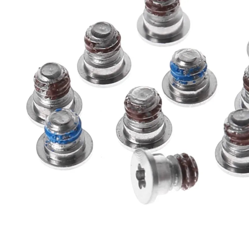 Ten metal replacement screws for MacBook Pro Retina A1502, A1398, and A1425 bottom shell repair.