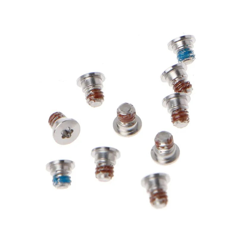 Ten metal replacement screws for MacBook Pro Retina A1502, A1398, and A1425 bottom shell repair.