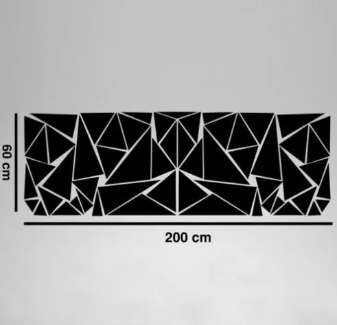 200cm x 60cm PET vinyl car waistline sticker for wheel arch decoration in geometric pattern