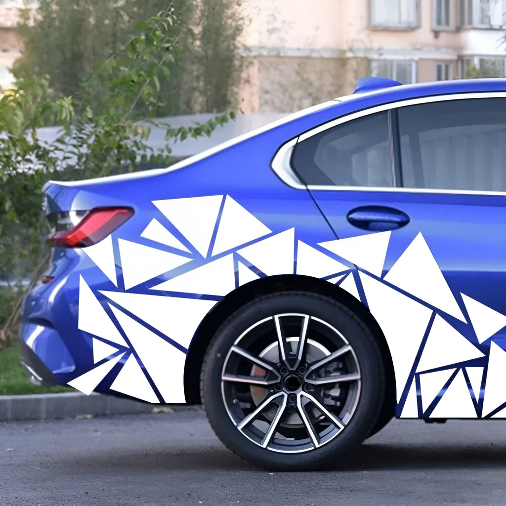 200cm x 60cm PET vinyl car waistline sticker for wheel arch decoration in geometric pattern