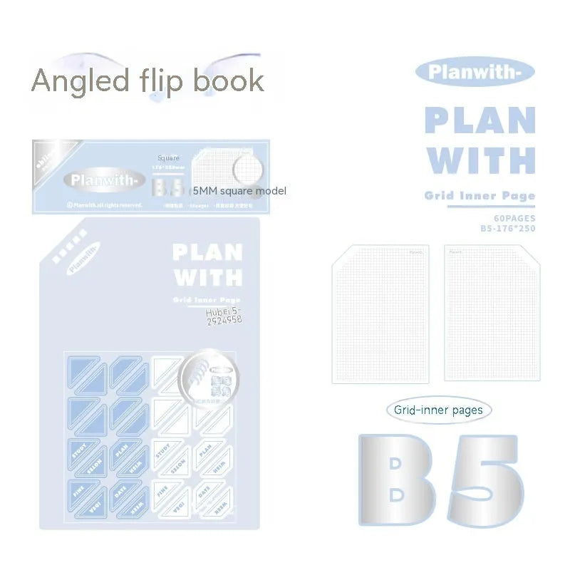 Oblique Angle Artsy Ins Style Salt Series student notebook with 60 sheets in A5 or B5 size