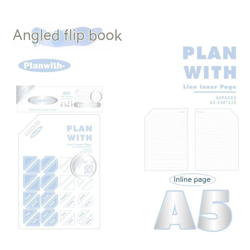 Oblique Angle Artsy Ins Style Salt Series student notebook with 60 sheets in A5 or B5 size