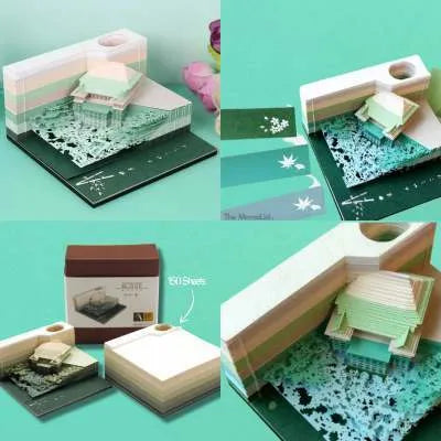 One Piece anime architecture themed sticky notes notepad in 80mm by 45mm size on a desk.
