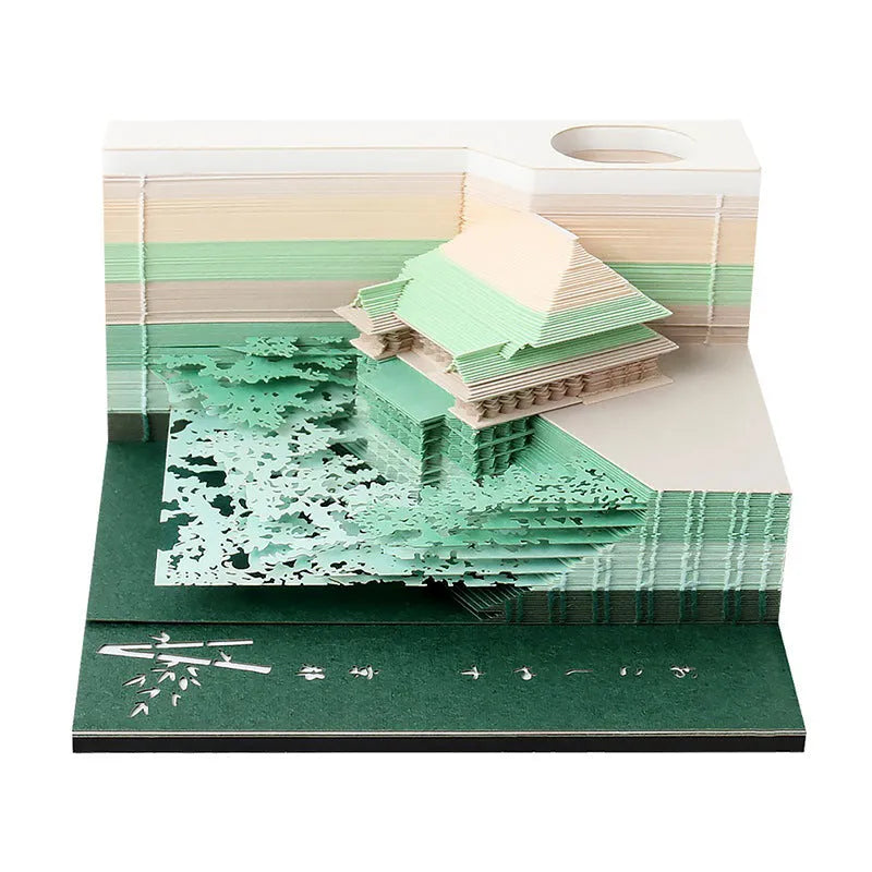 One Piece anime architecture themed sticky notes notepad in 80mm by 45mm size on a desk.