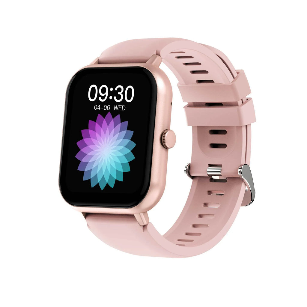 Blood oxygen monitor watch with TFT screen and silicone wristband in black