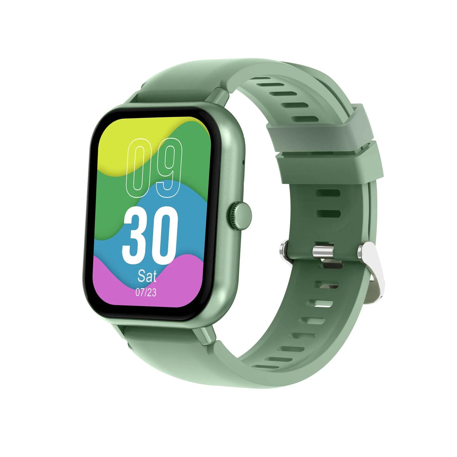 Blood oxygen monitor watch with TFT screen and silicone wristband in black
