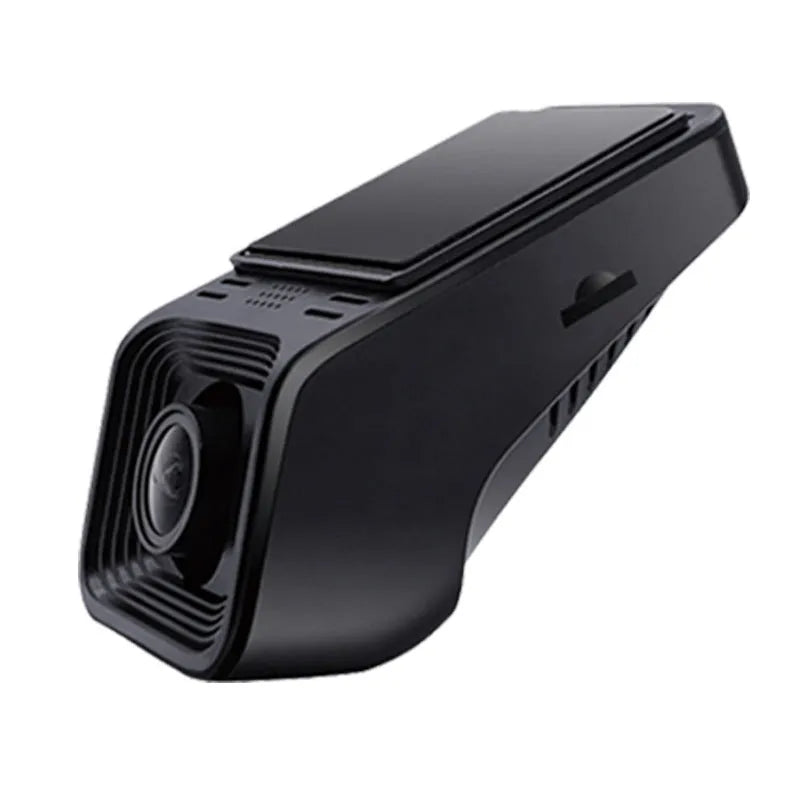 HD night vision car driving recorder dash camera on a windscreen.