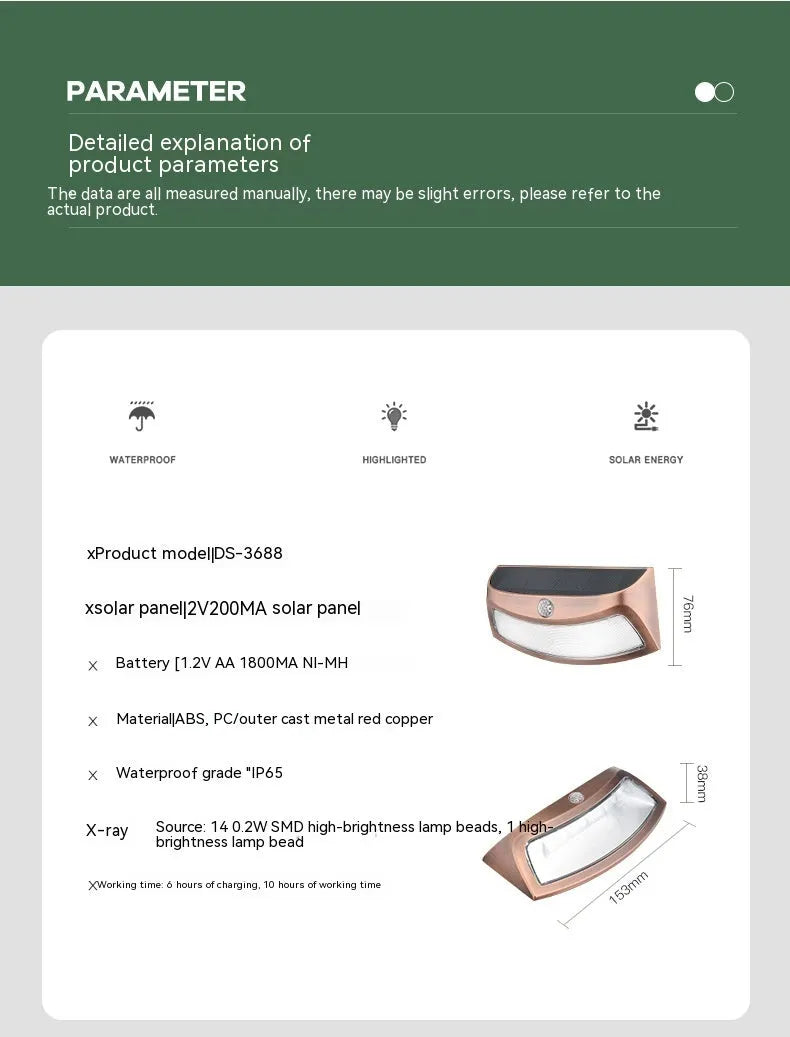 Solar-powered outdoor wall lamp with smiling face design for garden lighting