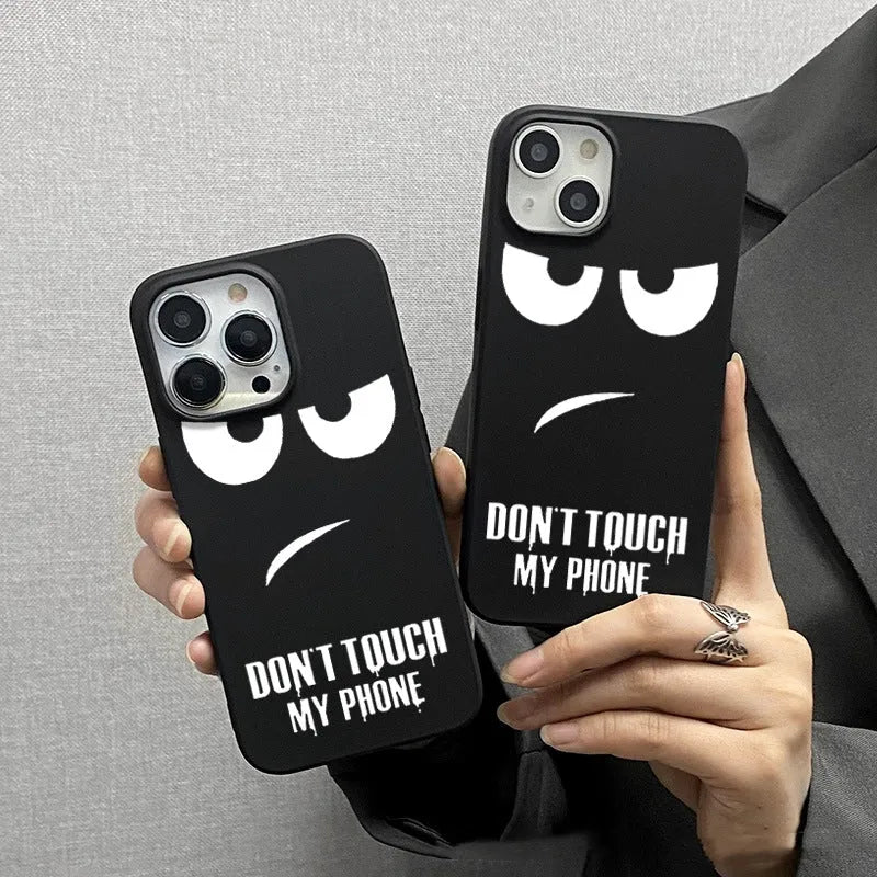 Matte black TPU phone case for iPhone, simple back cover design, compatible with multiple iPhone models.