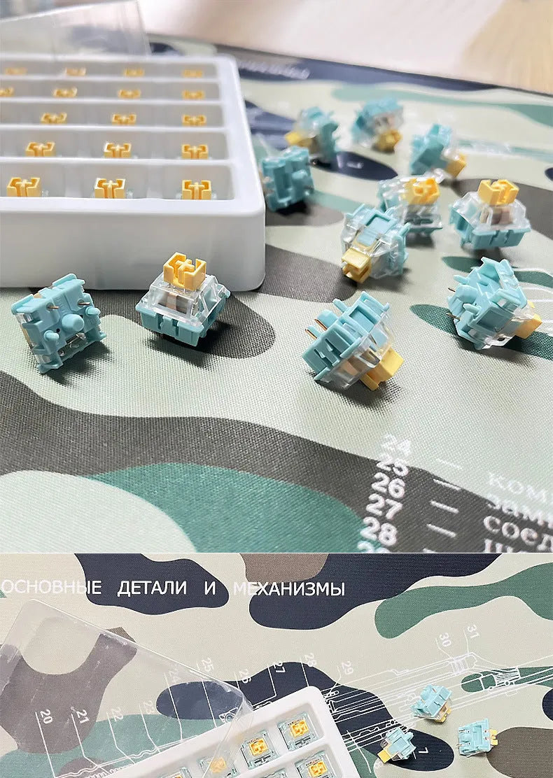 36-piece Sea Salt Lemon PRO Mute mechanical keyboard switches pack