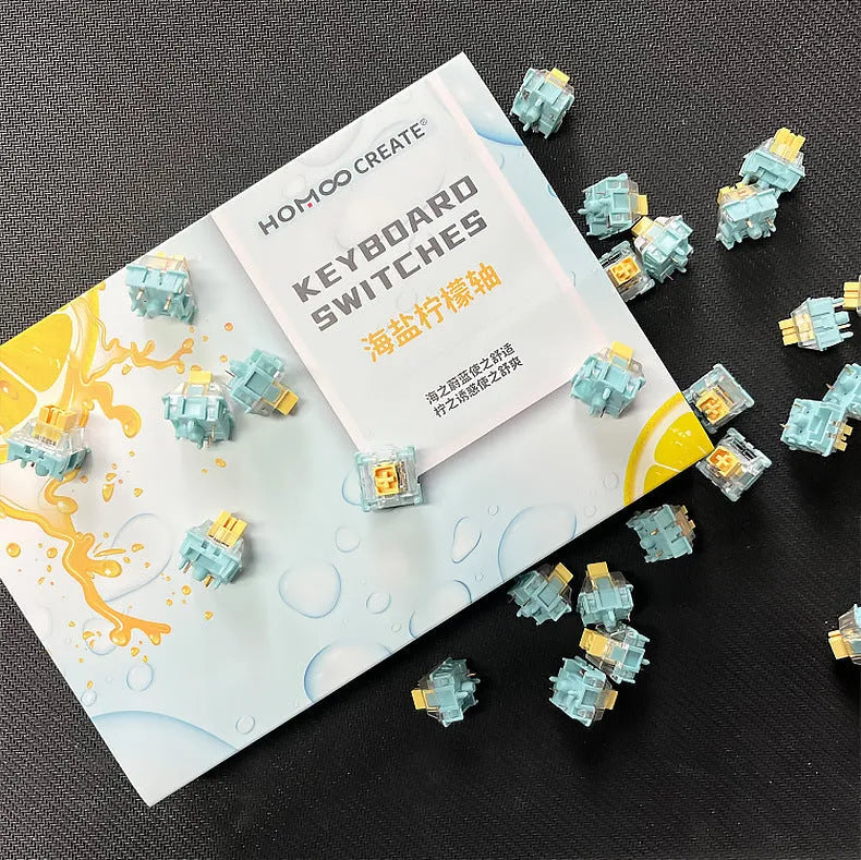 36-piece Sea Salt Lemon PRO Mute mechanical keyboard switches pack