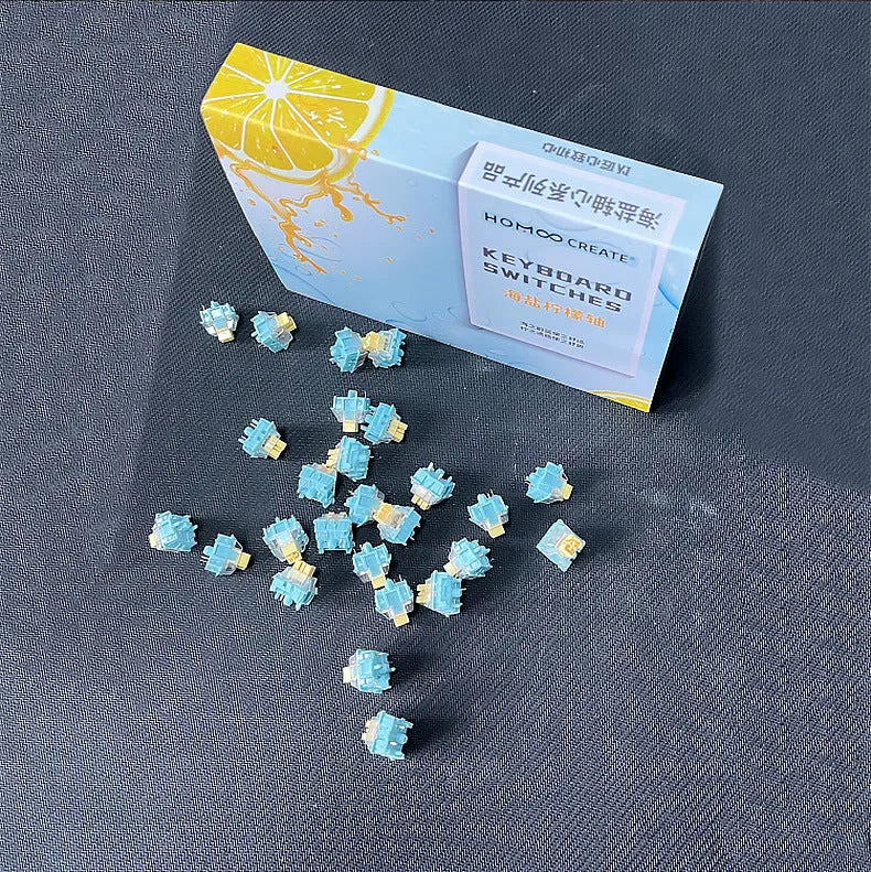 36-piece Sea Salt Lemon PRO Mute mechanical keyboard switches pack