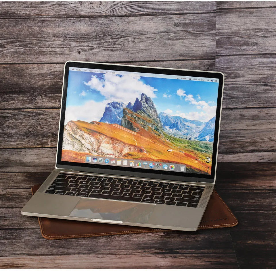 Brown crazy horse leather protective cover for MacBook Pro 13.3 and MacBook Air 13.3, horizontal style