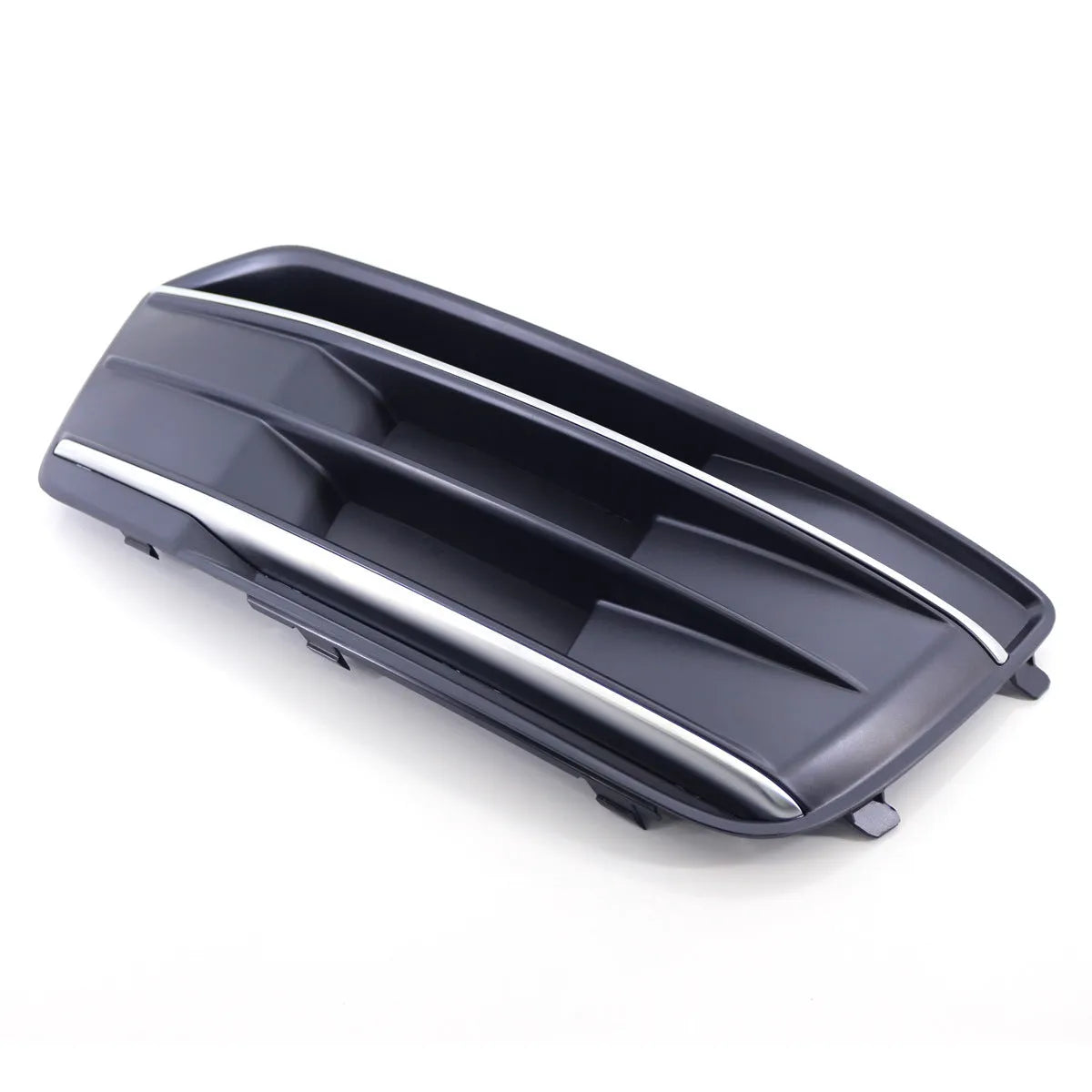 Audi Q5 front bumper lower grille fog light frame replacement part in matte black for 2018-2022 models.
