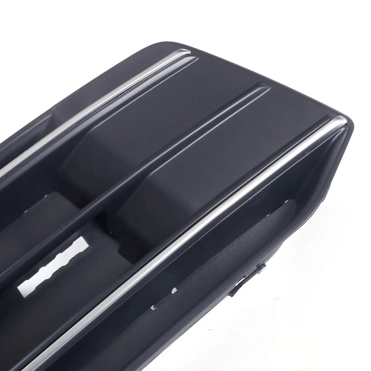 Audi Q5 front bumper lower grille fog light frame replacement part in matte black for 2018-2022 models.