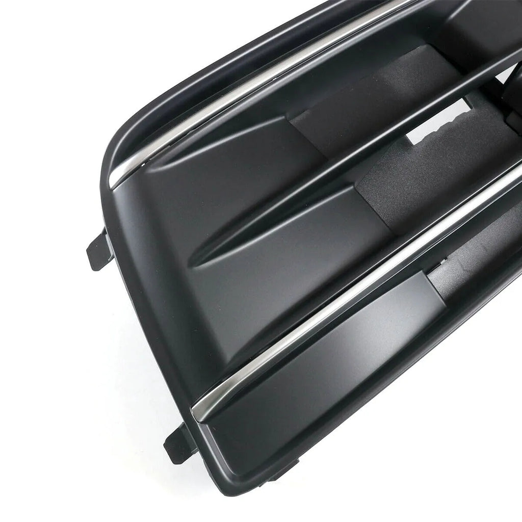 Audi Q5 front bumper lower grille fog light frame replacement part in matte black for 2018-2022 models.