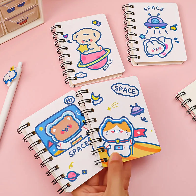 Astronaut series pocket flipper notebook showing compact 10.5 x 8 cm size and flipper design