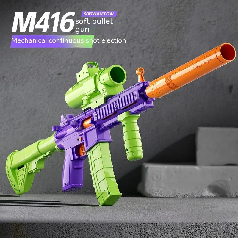 Throwing Shell M416 Radish Gun soft bullet gun toy plastic construction outdoor play