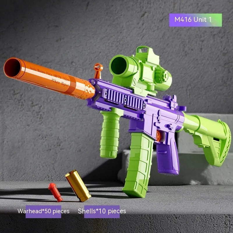 Throwing Shell M416 Radish Gun soft bullet gun toy plastic construction outdoor play