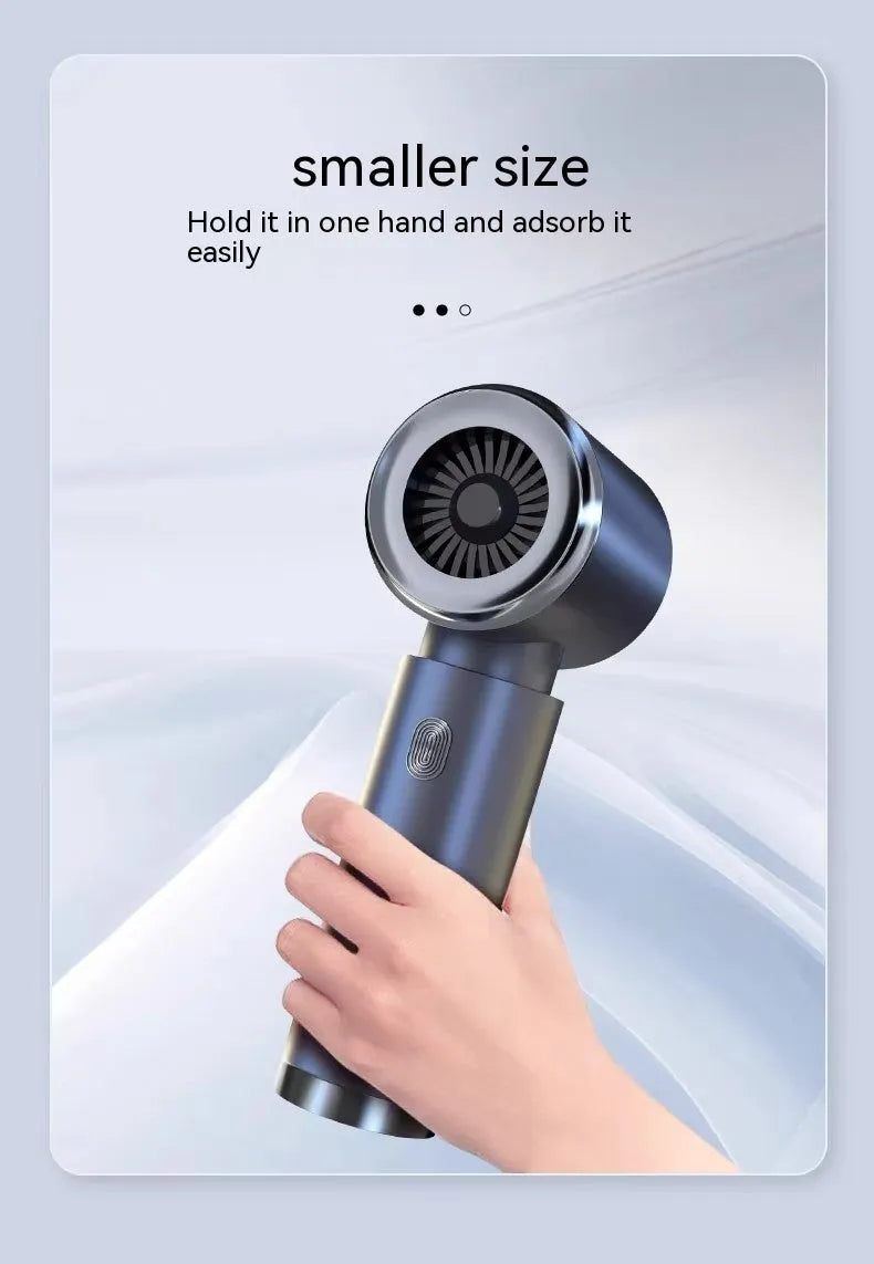Space grey handheld wireless car vacuum cleaner with suction and inflation dual function