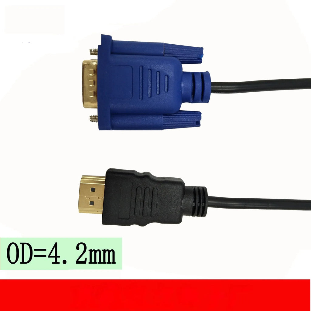 HDMI to VGA conversion cable with copper clad steel core for 1080p 60Hz HD video on monitor