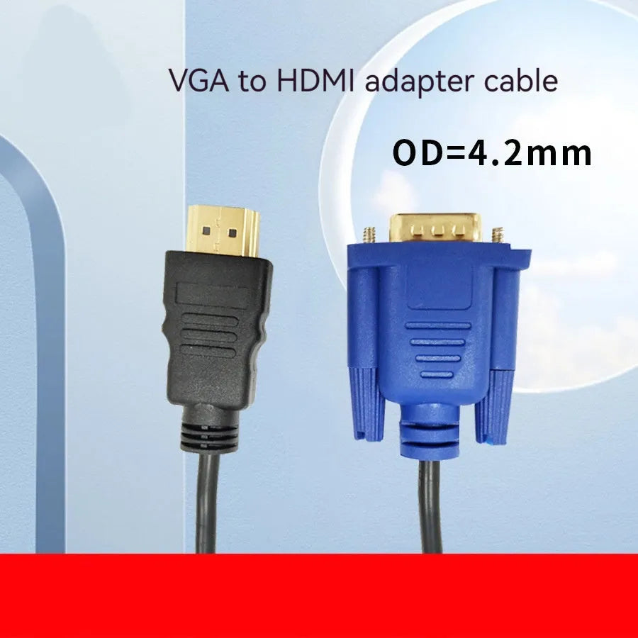 HDMI to VGA conversion cable with copper clad steel core for 1080p 60Hz HD video on monitor