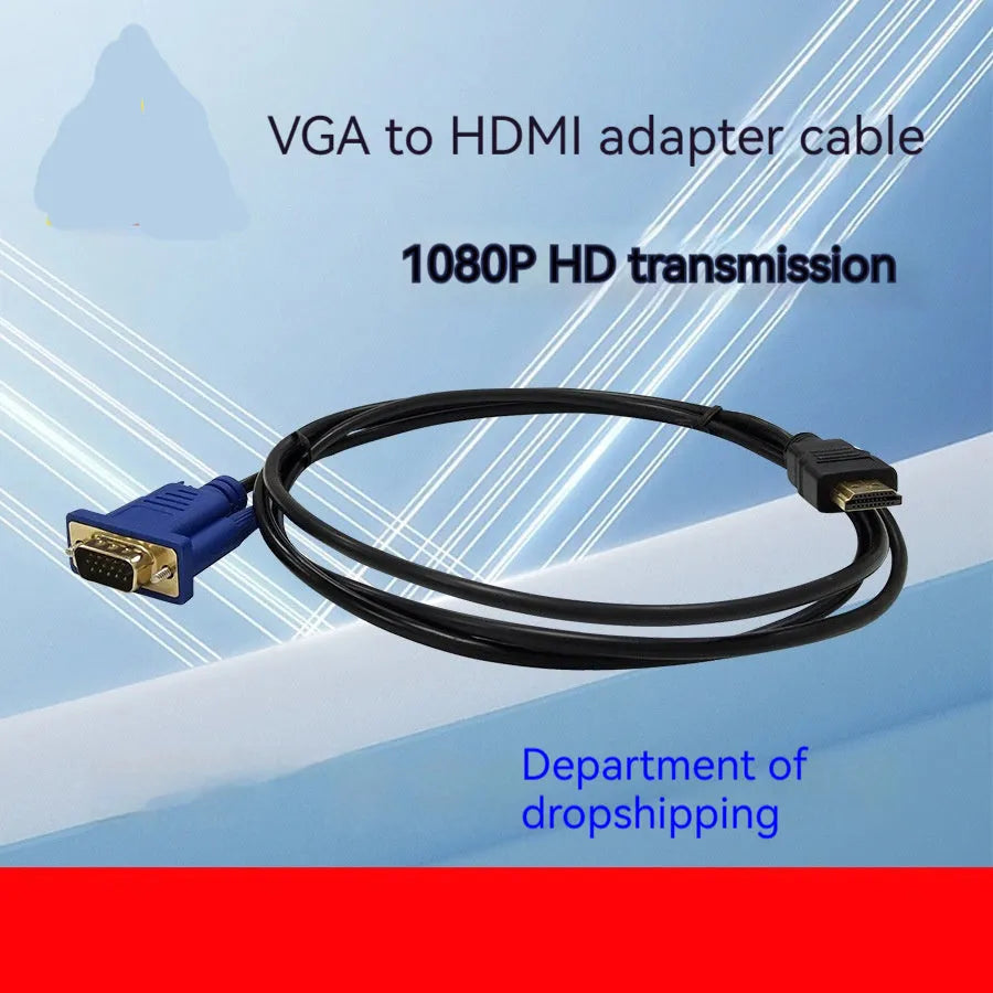 HDMI to VGA conversion cable with copper clad steel core for 1080p 60Hz HD video on monitor