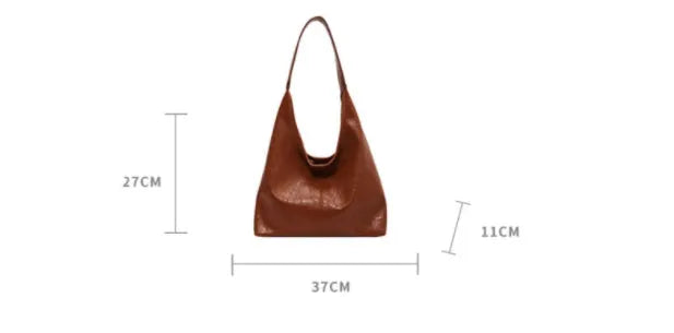 Soft PU leather casual shoulder bag in street trend style with large capacity and multiple colour options