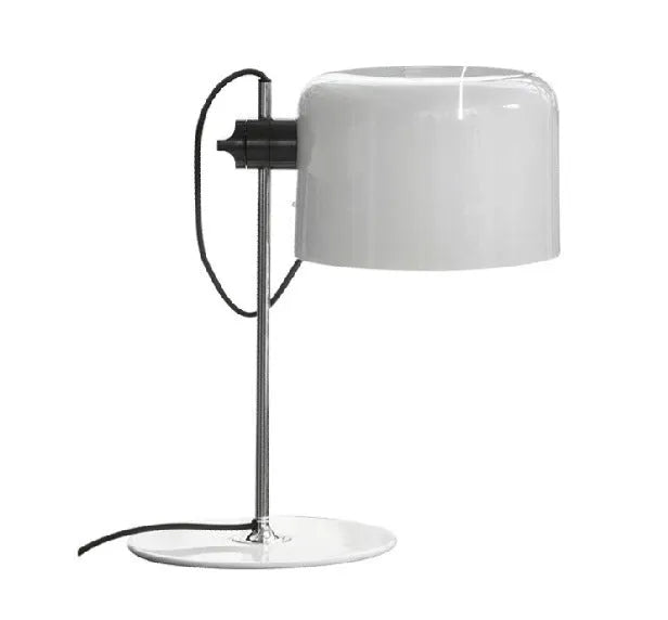 Modern simple table lamp with carbon steel and aluminium base, 35cm by 48cm, in white finish