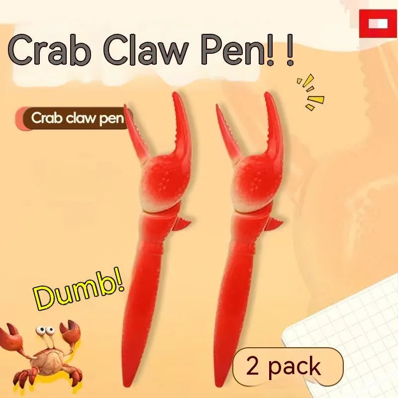 Crab claw ballpoint pen with interactive clip mechanism holding ball