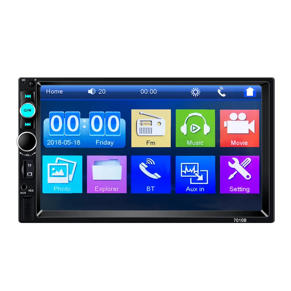 7-inch HD Bluetooth car player for vehicles with CarPlay option and reversing priority feature