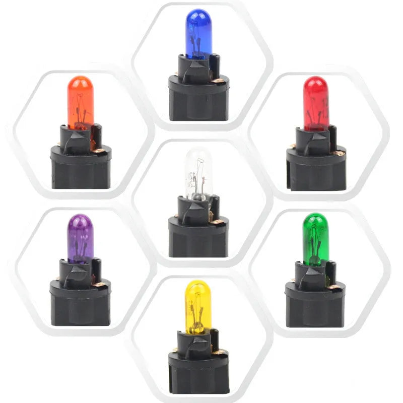 T5 car bubble meter indicator light in amber, blue, green, purple, red and yellow colour options