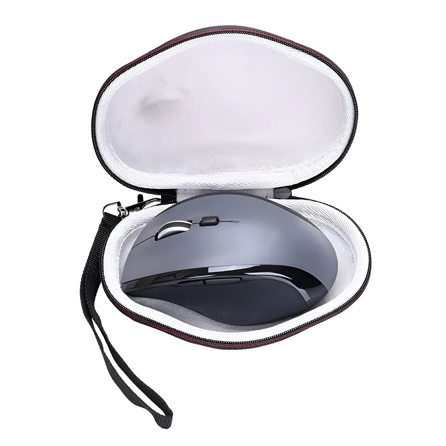 Black M720 mouse protective case with nylon exterior and grey interior for computer accessories