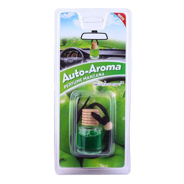 Glass bottle car air freshener hanging ornament with 55g fragrance oil in clear glass