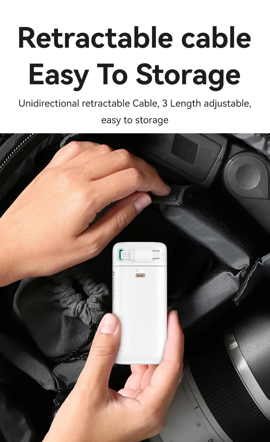PD45W magnetic power bank 18000mAh in Lightning Black with national trendy style pattern and PC shell, 50x112mm.