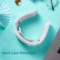 Grey white neck care massager with ergonomic design, voice control, and Bluetooth player