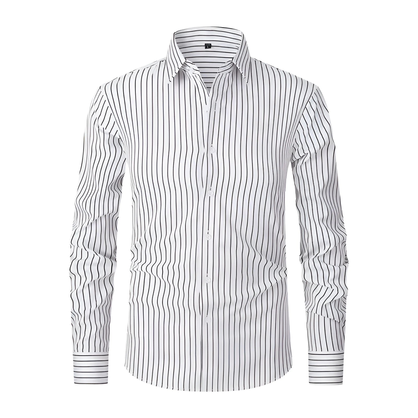 Men's striped business shirt with slim fit and long sleeves in multiple colour variations