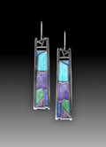 Silver colour irregular water drop shaped women's earrings with electroplated alloy construction
